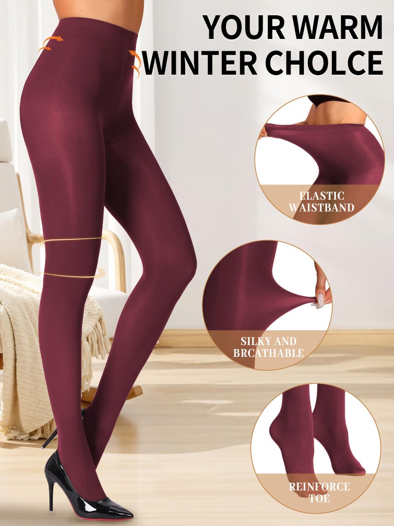 HONENNA Women's Control Top High Elastic Soft Opaque Pantyhose Tights - Image 2